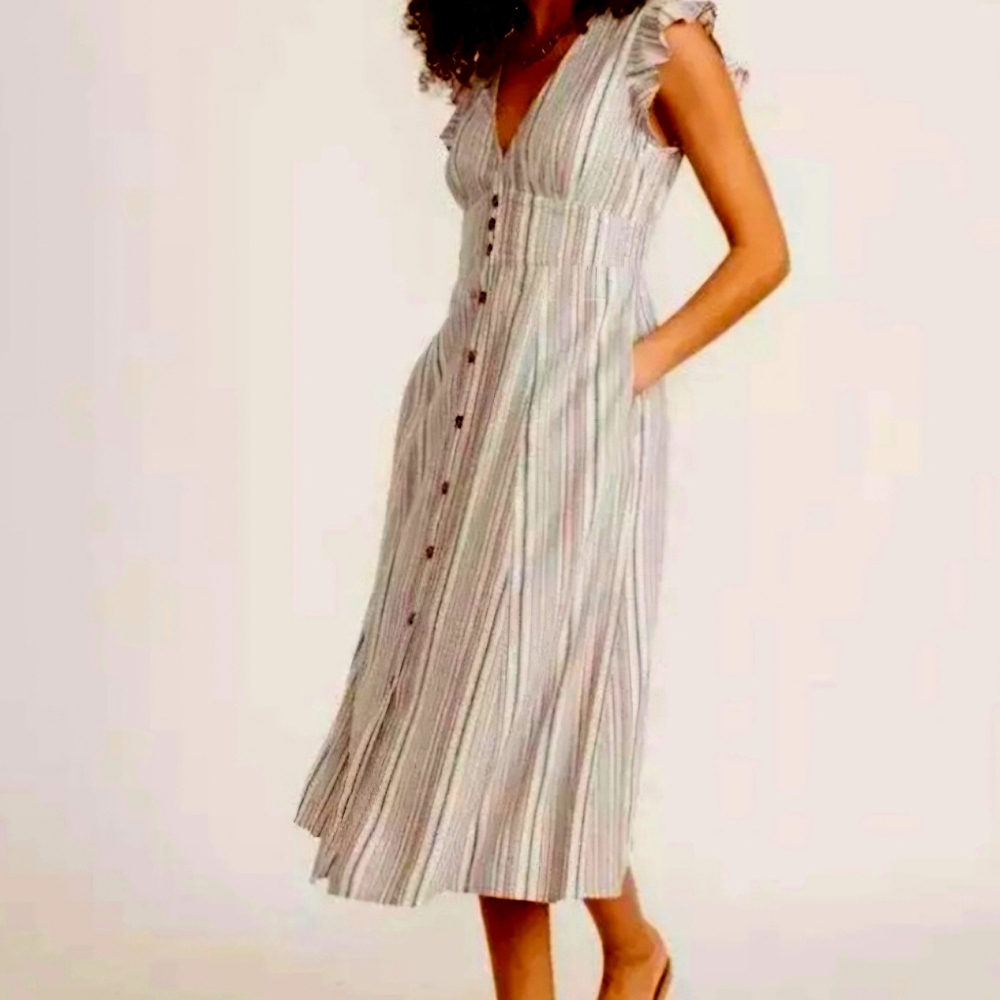 Marine Layer Striped Sleeveless Midi Dress NWT